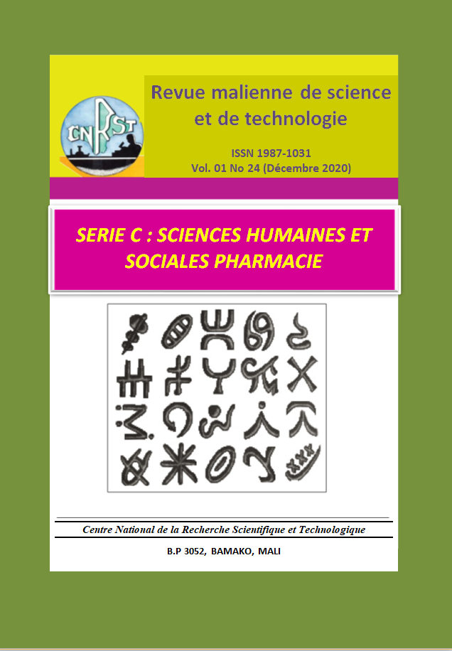 					Afficher Vol. 1 No. 24 (2020): Revue Malienne de Science et de Technologie – ISSN 1987-1031 Série C : Sciences Humaines et Sociales
				