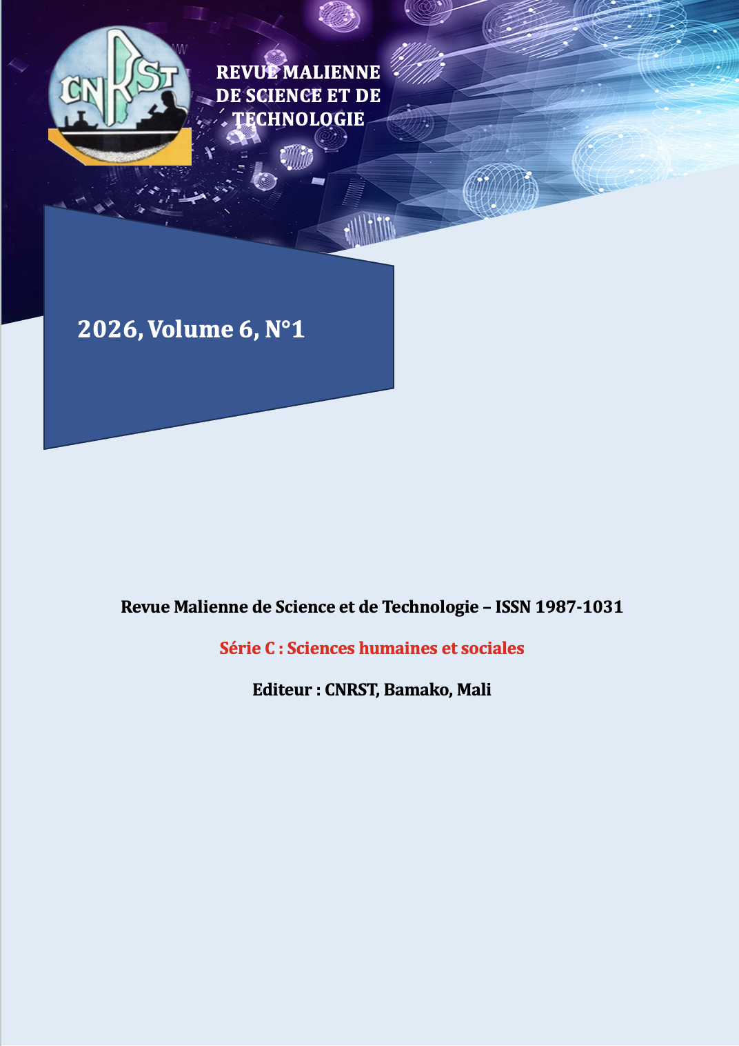 					Afficher Vol. 6 No. 1 (2026): Série C : Sciences Humaines et Sociales
				
